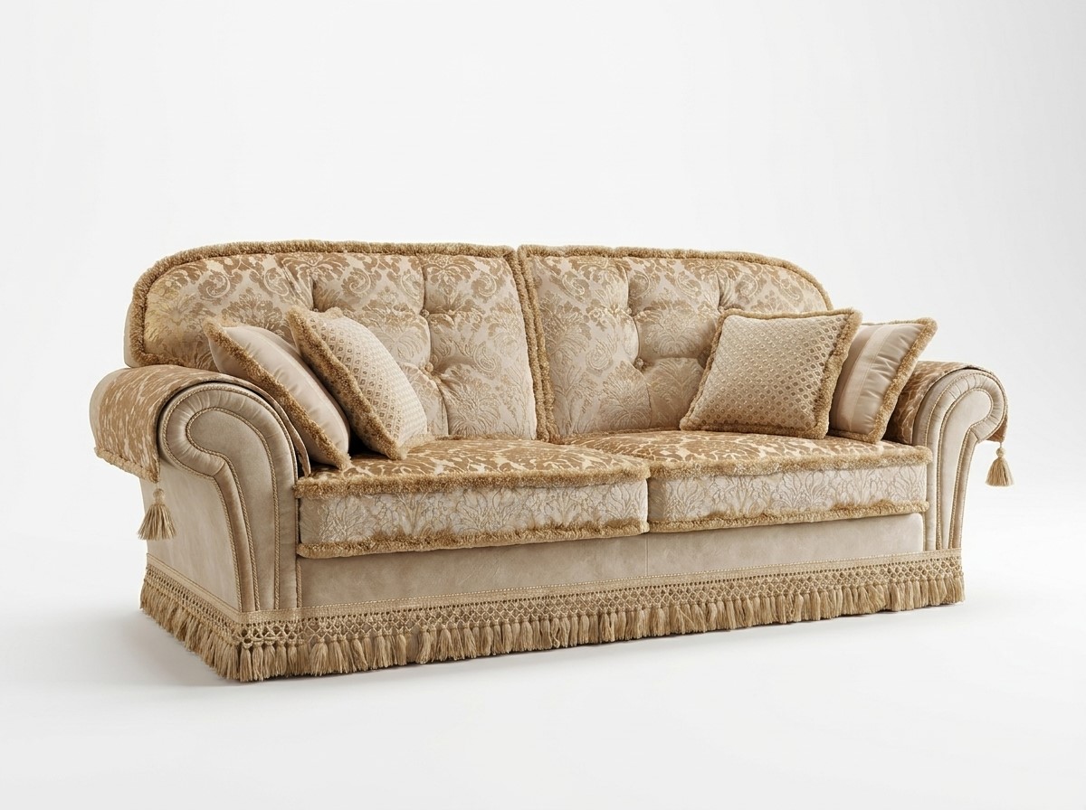 DECOR Диван 2-местный, кат.F, ткань LUMINA PLAIN 19/LUMINA DAMASK 19 (без накидок и подушек) Camelgroup