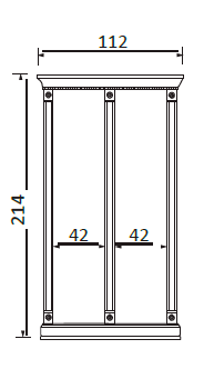PALAZZO DUCALE CILIEGIO Комплект карнизов для панелей 40+40 cm Bakokko