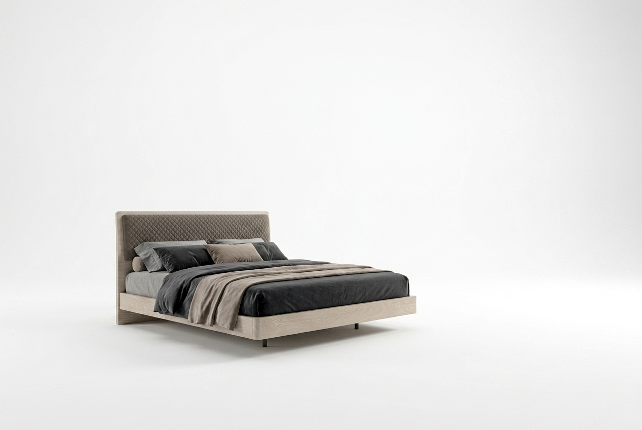 Кровать MAIA SABBIA, изголовье ткань MIRAGLIO COL. 205 FUMO Camelgroup