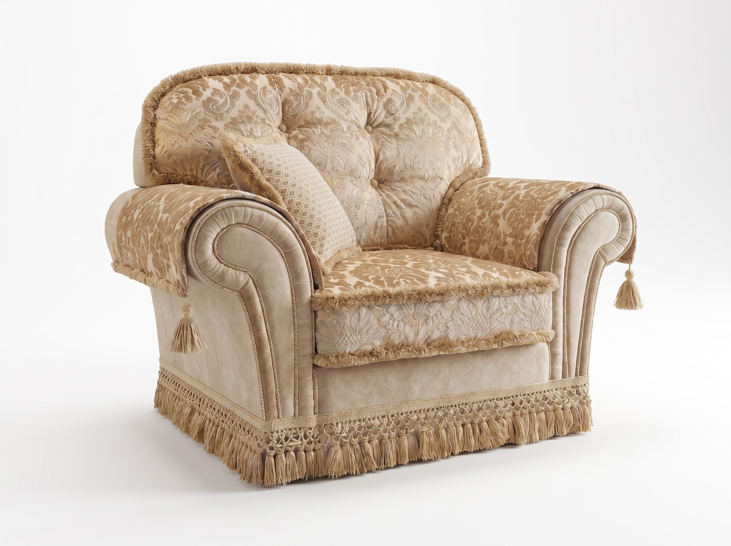DECOR Кресло, кат.F, ткань LUMINA PLAIN 19/LUMINA DAMASK 19 (без накидок и подушек) Camelgroup